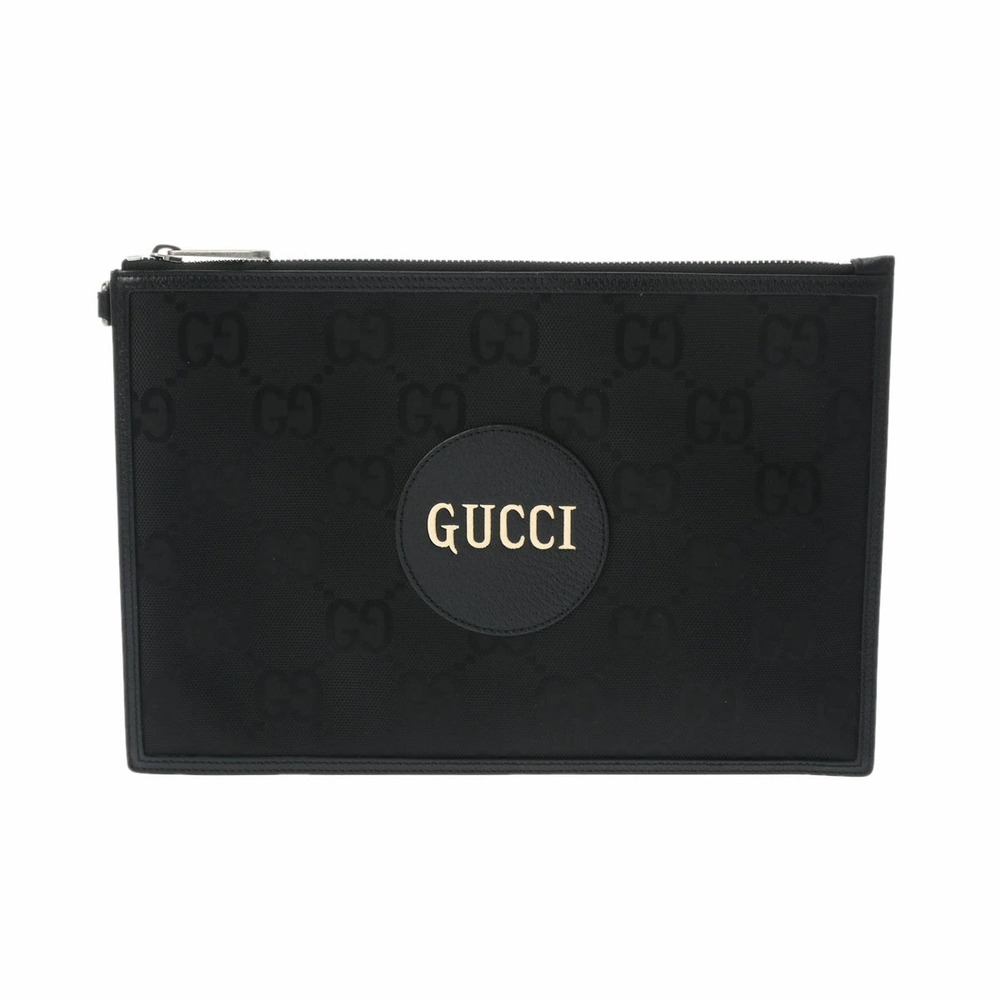GUCCI Off the Grid GG Black Leather Clutch Bag